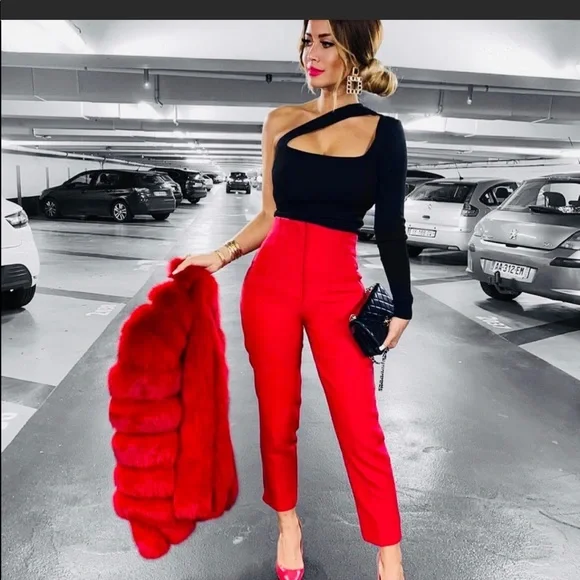 ZARA PLEATED HIGH-WAISTED PANTS - Picture 4 of 12